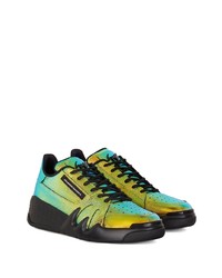 goldene Leder niedrige Sneakers von Giuseppe Zanotti