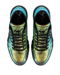 goldene Leder niedrige Sneakers von Giuseppe Zanotti