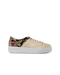 goldene Leder niedrige Sneakers von Tosca Blu