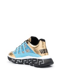 goldene Leder niedrige Sneakers von Versace