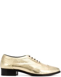 goldene Leder Oxford Schuhe von Anine Bing