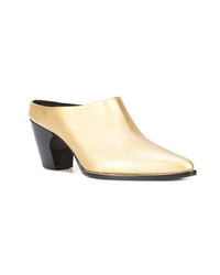 goldene Leder Pantoletten von Rachel Comey