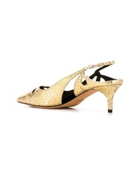 goldene Leder Pumps mit Schlangenmuster von Alexandre Birman