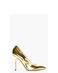 goldene Leder Pumps von Brian Atwood