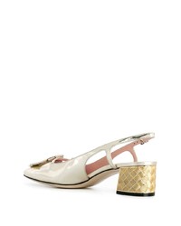 goldene Leder Pumps von Bottega Veneta