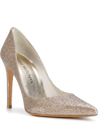 goldene Leder Pumps von Stuart Weitzman