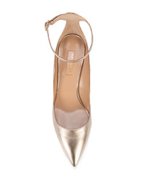 goldene Leder Pumps von Aquazzura