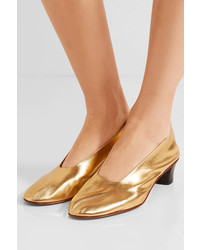 goldene Leder Pumps von Martiniano