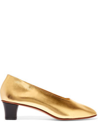 goldene Leder Pumps von Martiniano