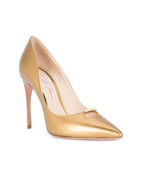 goldene Leder Pumps von Kendall Miles