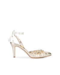 goldene Leder Pumps von Sarah Flint