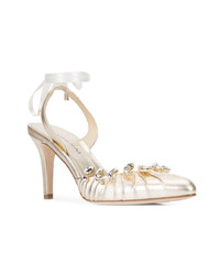 goldene Leder Pumps von Sarah Flint