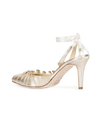 goldene Leder Pumps von Sarah Flint