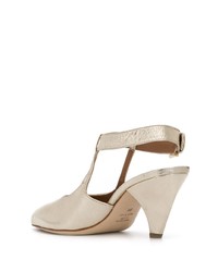 goldene Leder Pumps von Laurence Dacade