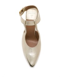 goldene Leder Pumps von Laurence Dacade