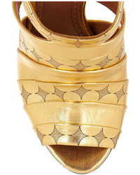 goldene Leder Sandaletten von Alaia