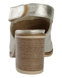 goldene Leder Sandaletten von Andrea Conti