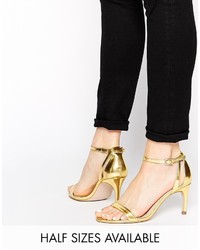 goldene Leder Sandaletten von Asos