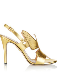 goldene Leder Sandaletten von Charlotte Olympia