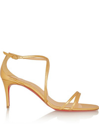 goldene Leder Sandaletten von Christian Louboutin