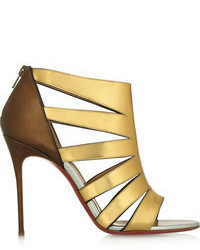 goldene Leder Sandaletten von Christian Louboutin