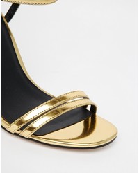 goldene Leder Sandaletten von Asos