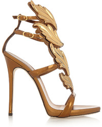 goldene Leder Sandaletten von Giuseppe Zanotti