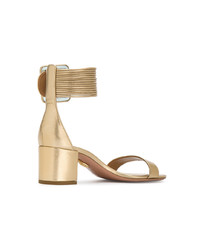 goldene Leder Sandaletten von Aquazzura