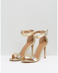 goldene Leder Sandaletten von Asos