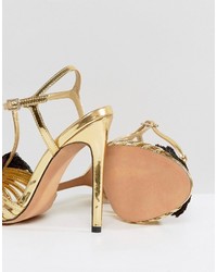 goldene Leder Sandaletten von Asos