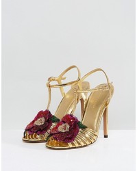 goldene Leder Sandaletten von Asos