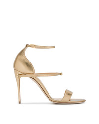 goldene Leder Sandaletten von Jennifer Chamandi