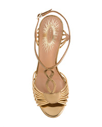 goldene Leder Sandaletten von Aquazzura