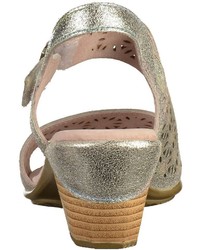 goldene Leder Sandaletten von Laura Vita