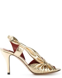 goldene Leder Sandaletten von Marc Jacobs