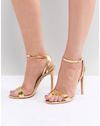 goldene Leder Sandaletten von Public Desire