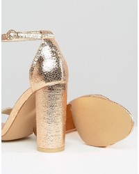 goldene Leder Sandaletten von Glamorous