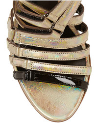 goldene Leder Sandaletten von Antonio Berardi