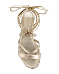 goldene Leder Sandaletten von Anna F.
