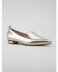 goldene Leder Slipper von Nicholas Kirkwood