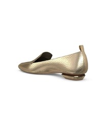 goldene Leder Slipper von Nicholas Kirkwood