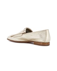 goldene Leder Slipper von Santoni