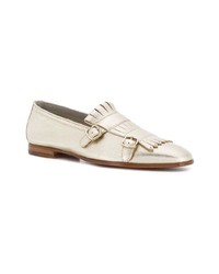 goldene Leder Slipper von Santoni