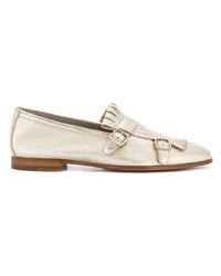 goldene Leder Slipper von Santoni