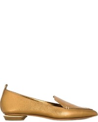 goldene Leder Slipper von Nicholas Kirkwood