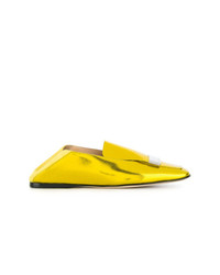 goldene Leder Slipper von Sergio Rossi