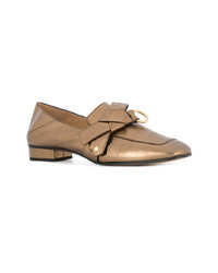 goldene Leder Slipper von Chloé