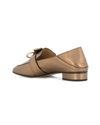 goldene Leder Slipper von Chloé