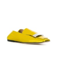 goldene Leder Slipper von Sergio Rossi