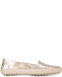 goldene Leder Slipper von Tod's